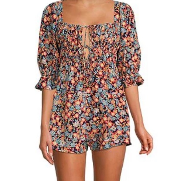 Free People Show Me Love Navy Romper - Picture 4 of 9